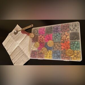 Wax Seal Stamp Kit with Colorful Wax Beads